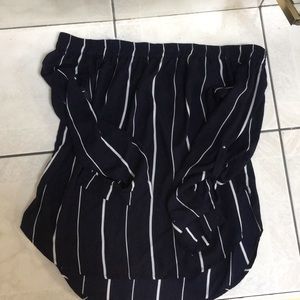 Navy Off Shoulder Top